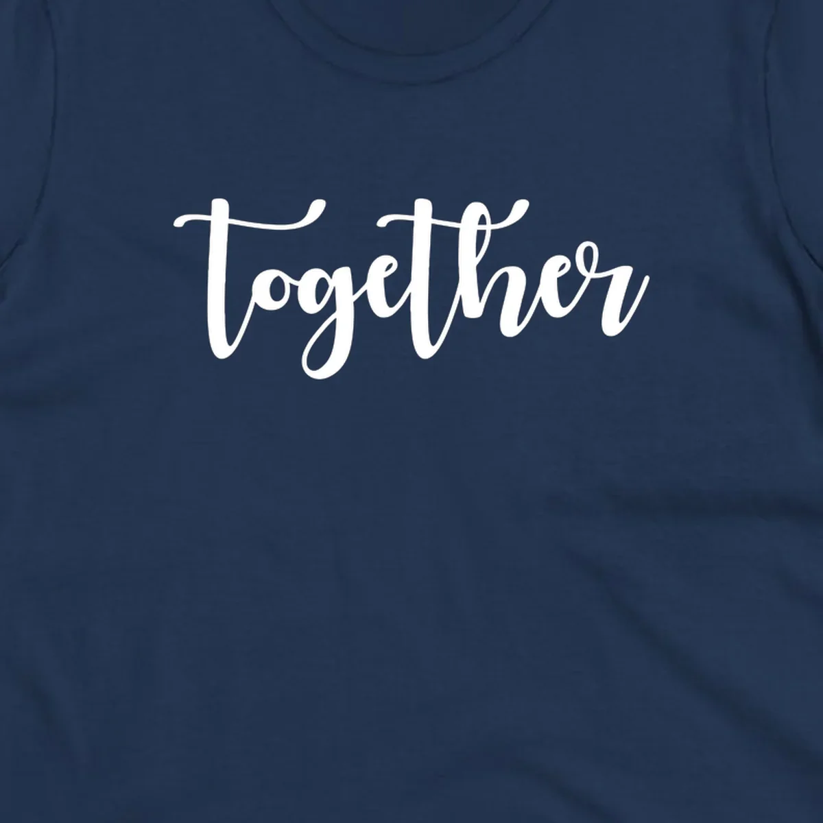 White script text 'Together' on black background, for family gatherings.