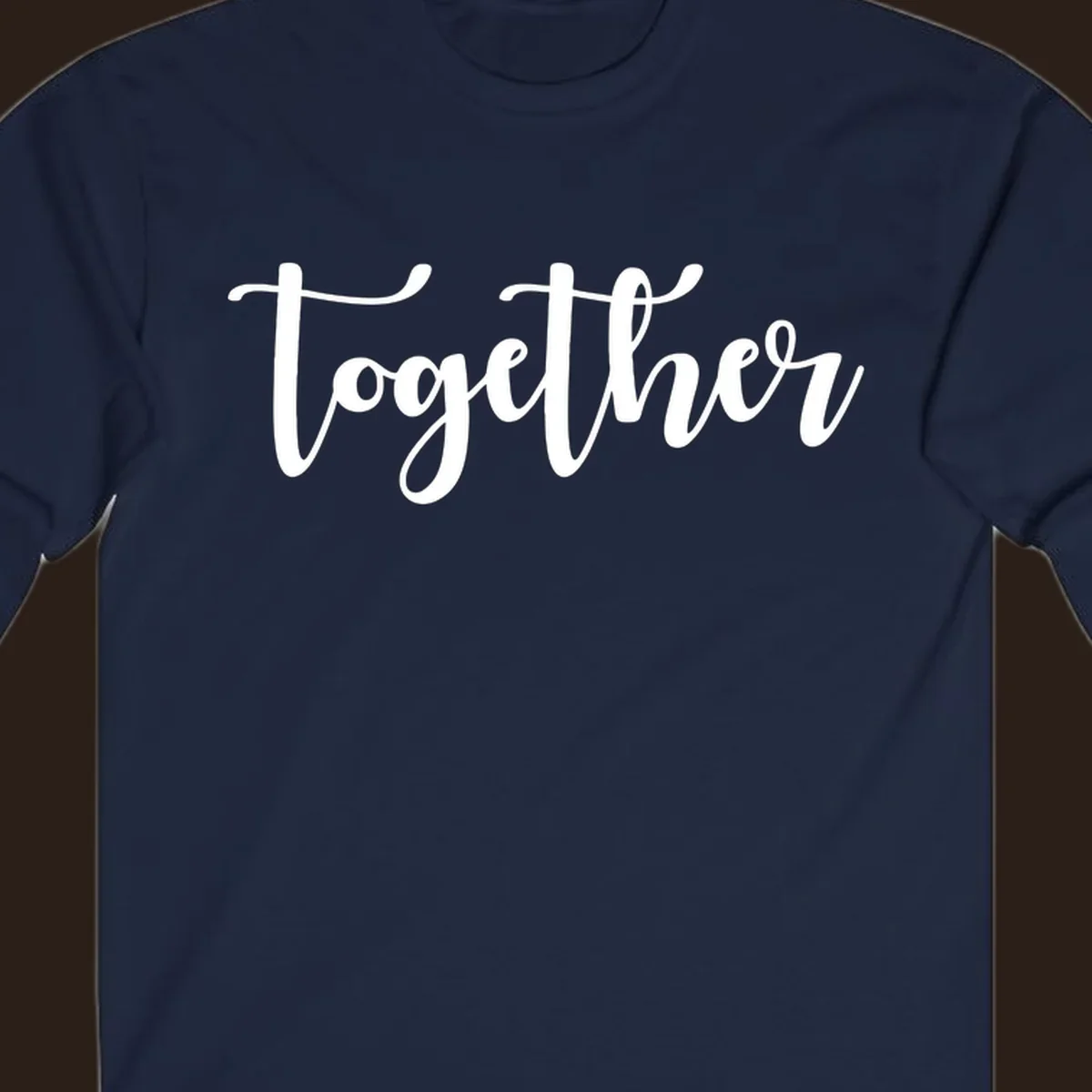 White script text 'Together' on black background, for family gatherings.