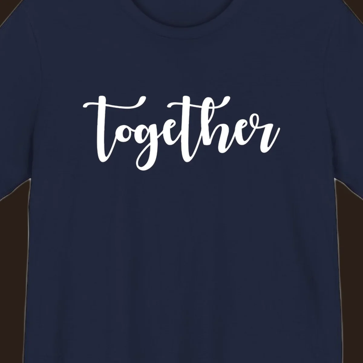 White script text 'Together' on black background, for family gatherings.