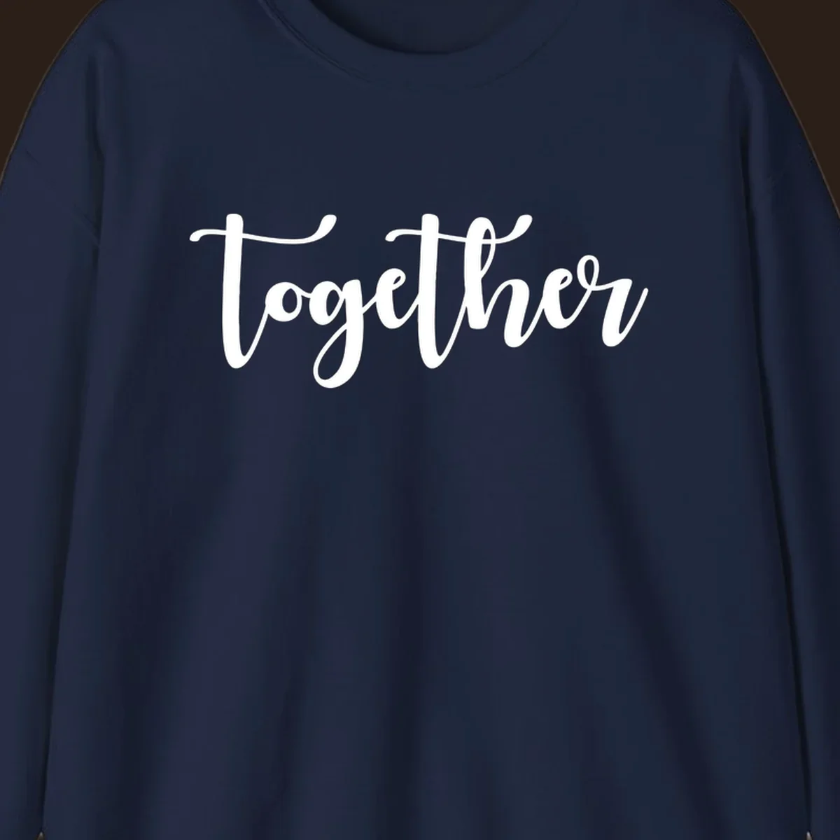 White script text 'Together' on black background, for family gatherings.