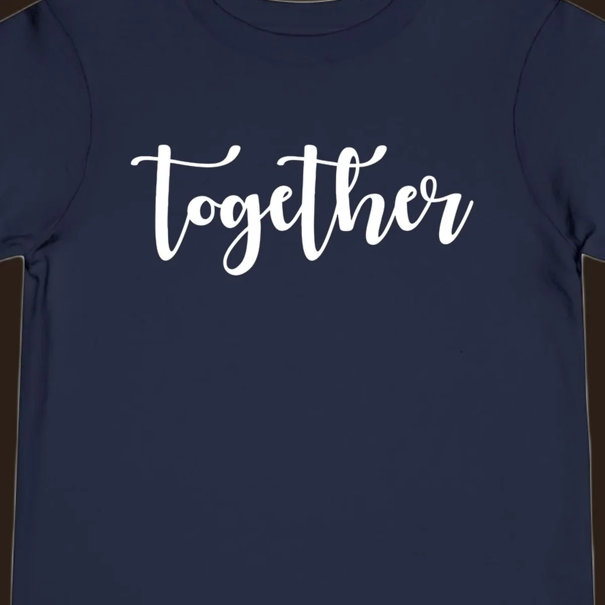 White script text 'Together' on black background, for family gatherings.