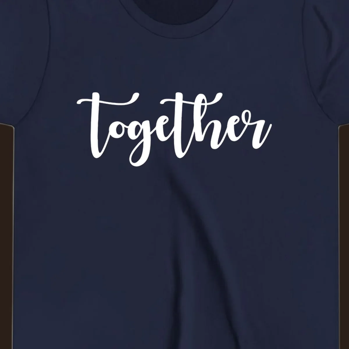 White script text 'Together' on black background, for family gatherings.