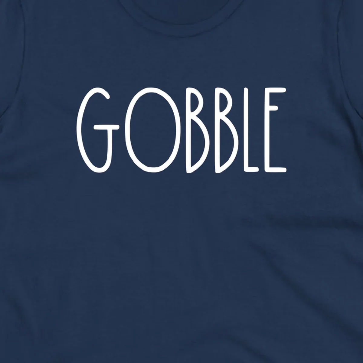 Gobble Thanksgiving text design in white on a dark background.