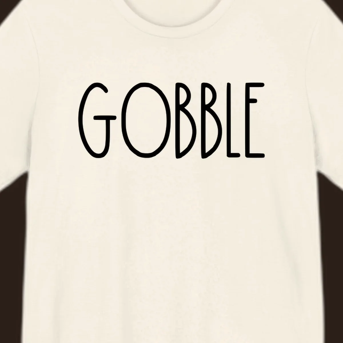 Gobble Thanksgiving text design in white on a dark background.