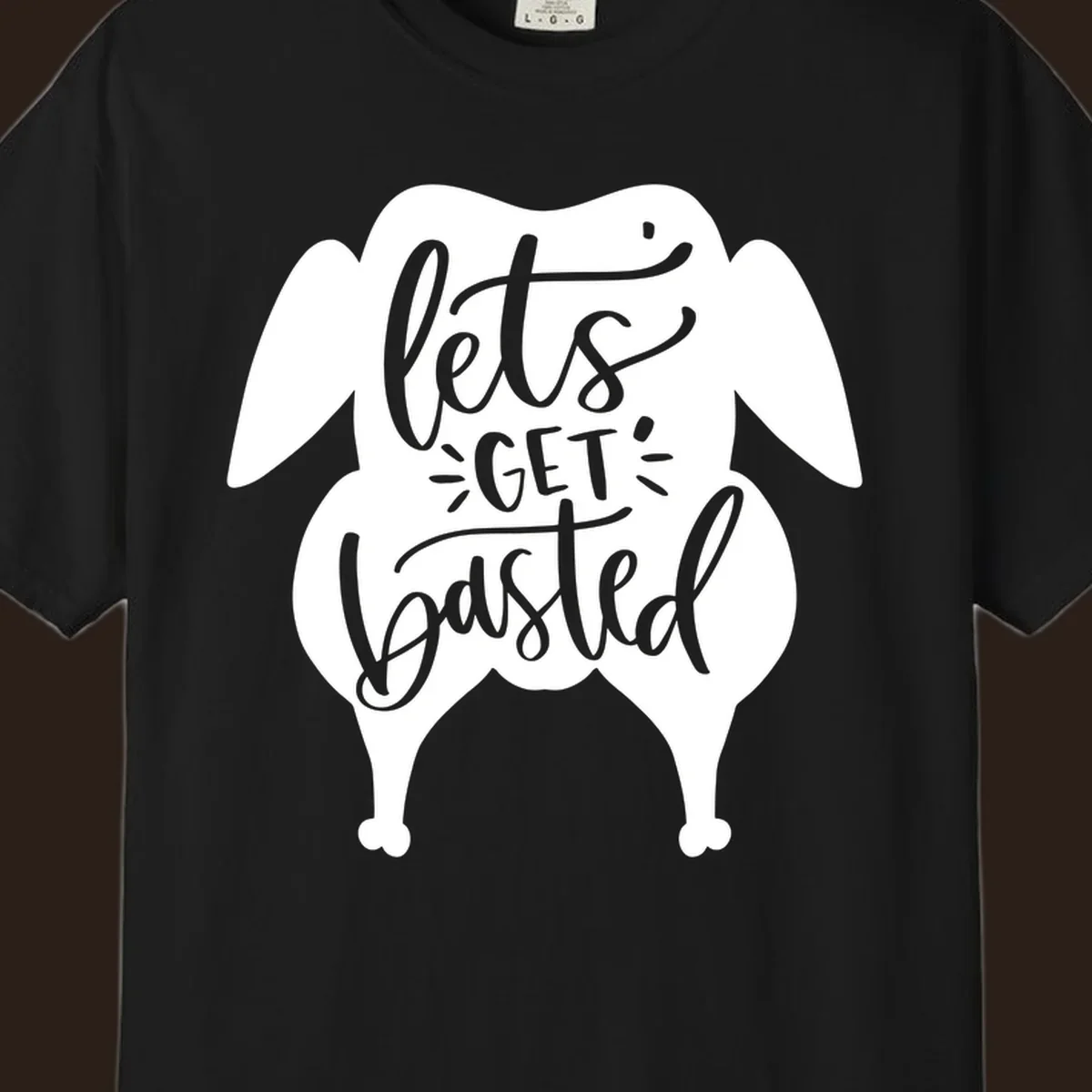 Lets Get Basted Turkey Thanksgiving illustration