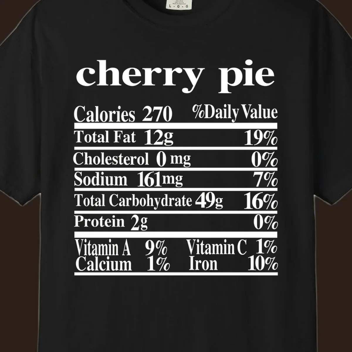 Cherry pie nutrition facts label design