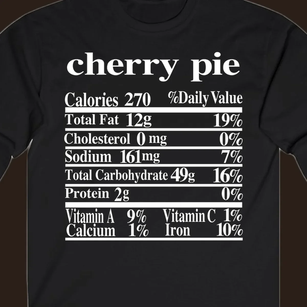 Cherry pie nutrition facts label design