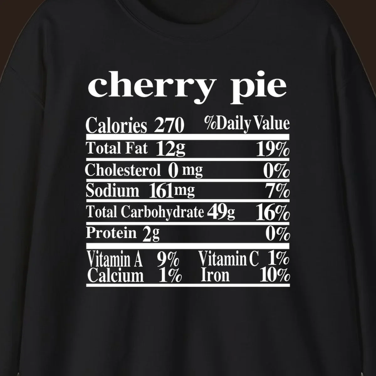 Cherry pie nutrition facts label design
