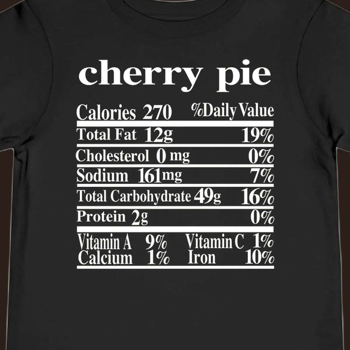 Cherry pie nutrition facts label design