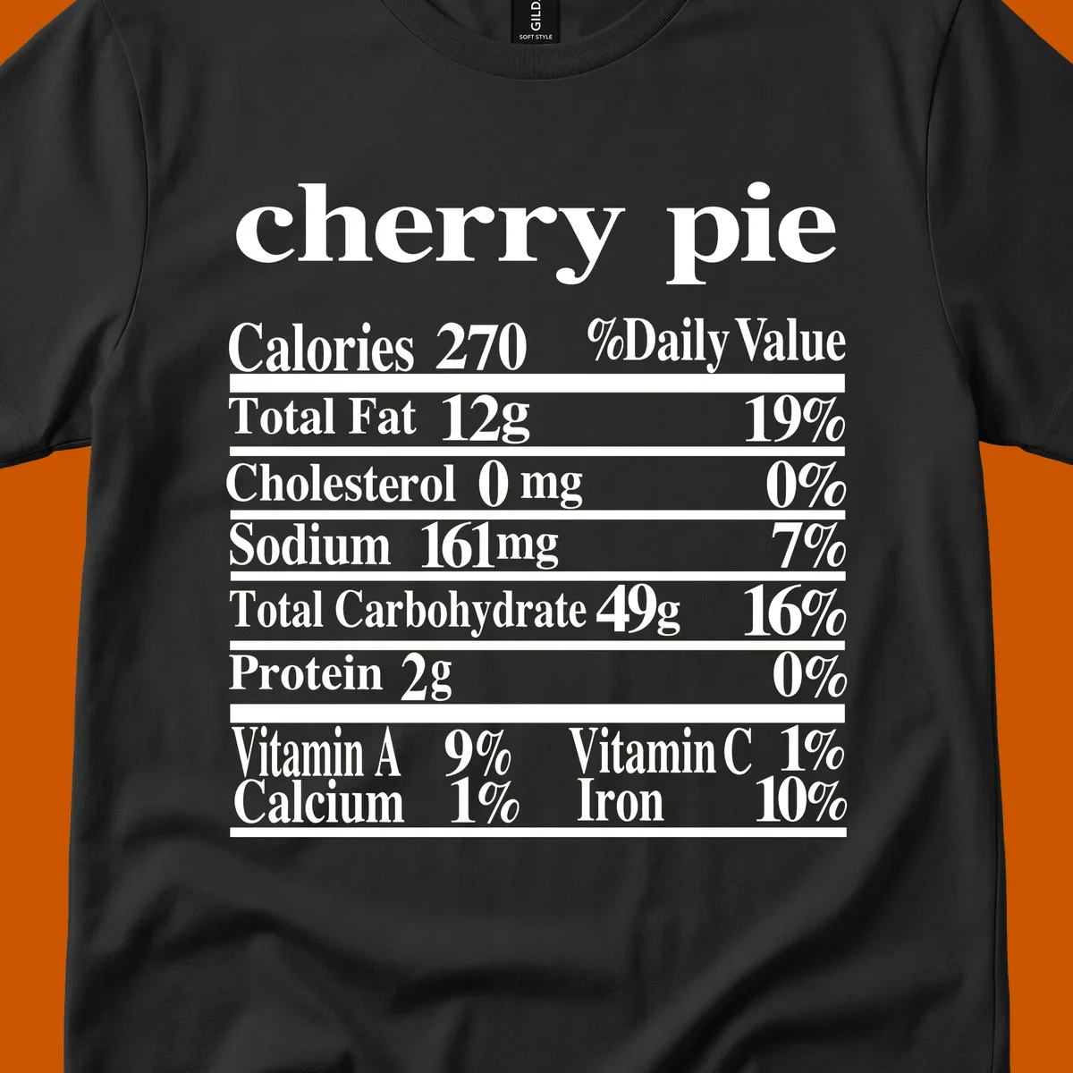 Cherry pie nutrition facts label design