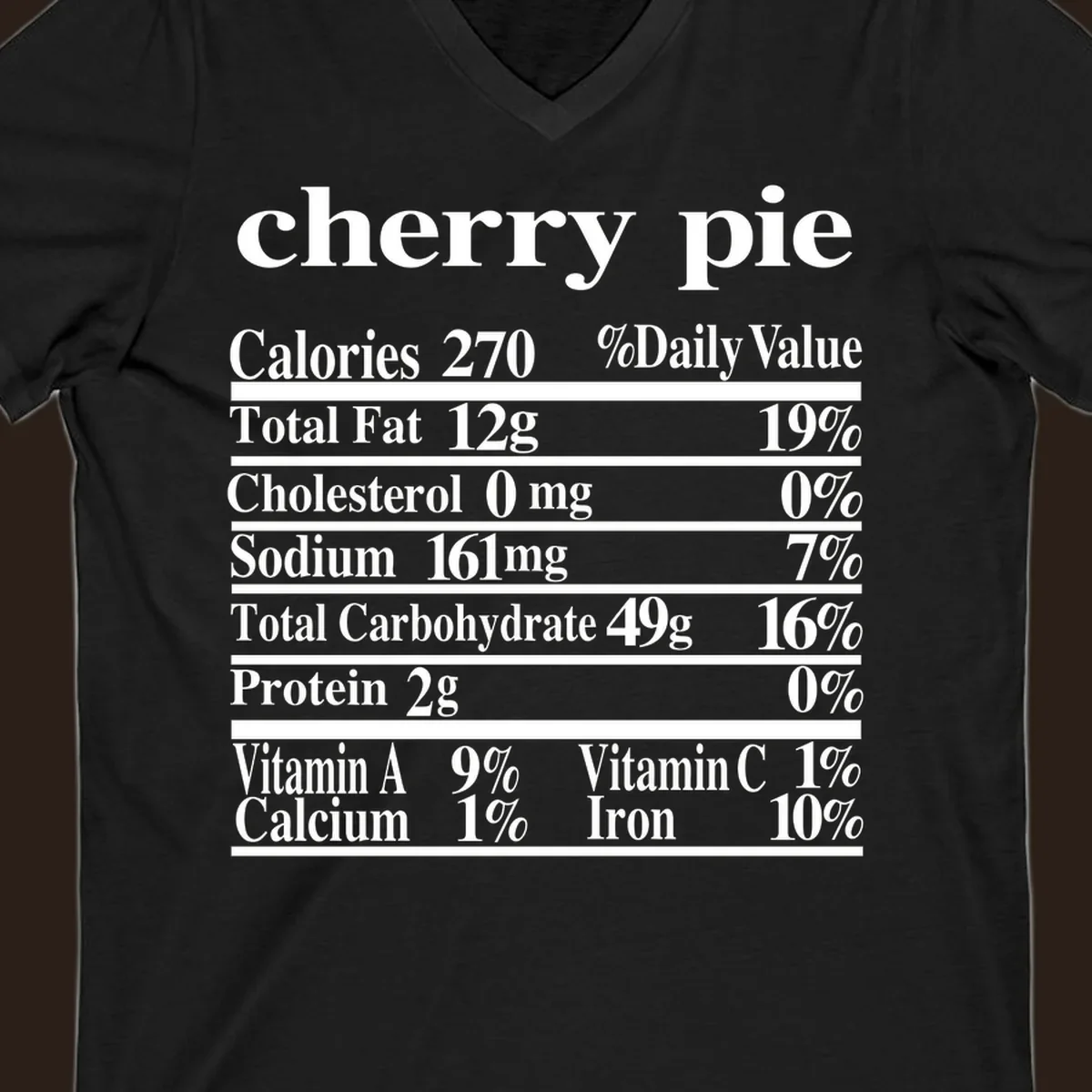 Cherry pie nutrition facts label design