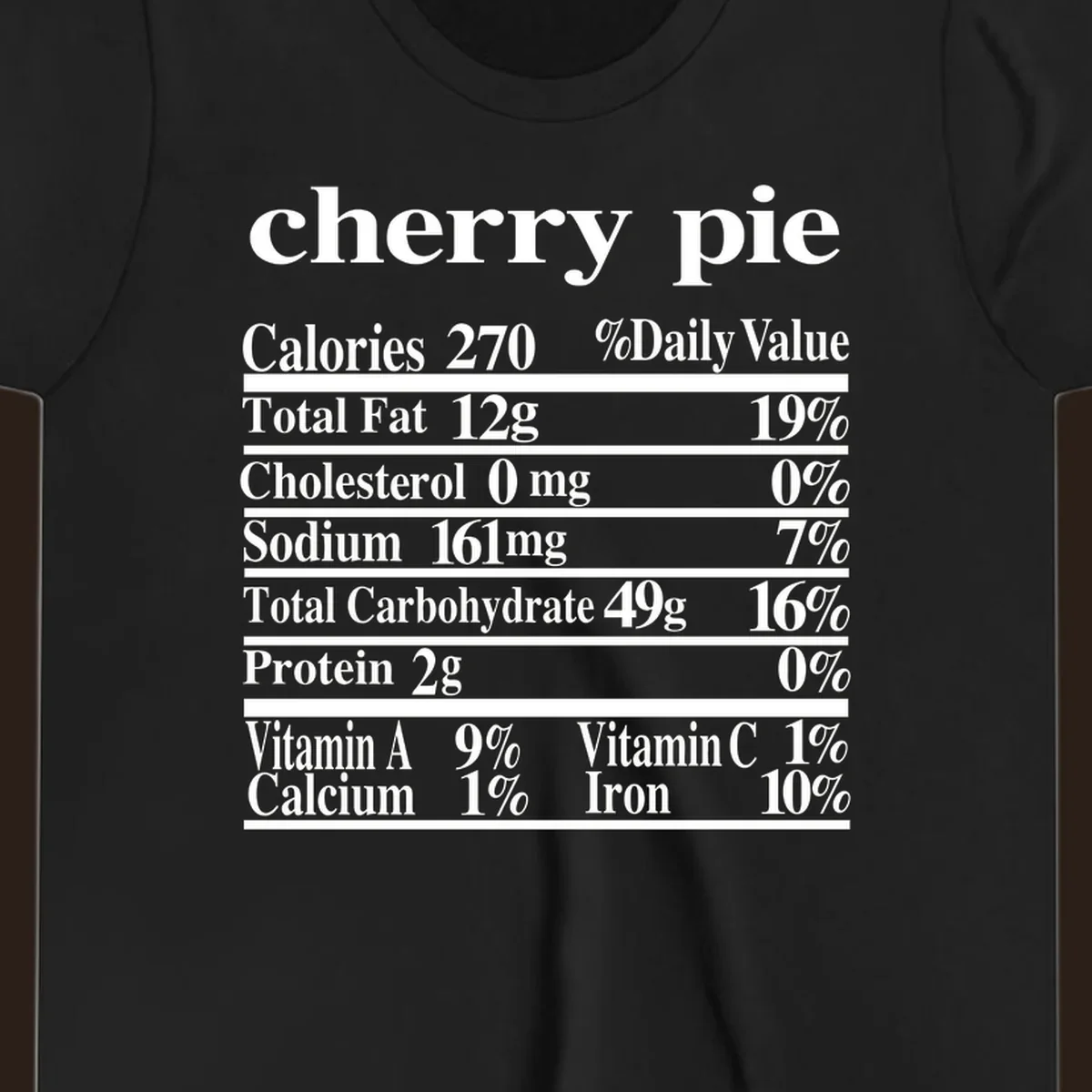 Cherry pie nutrition facts label design