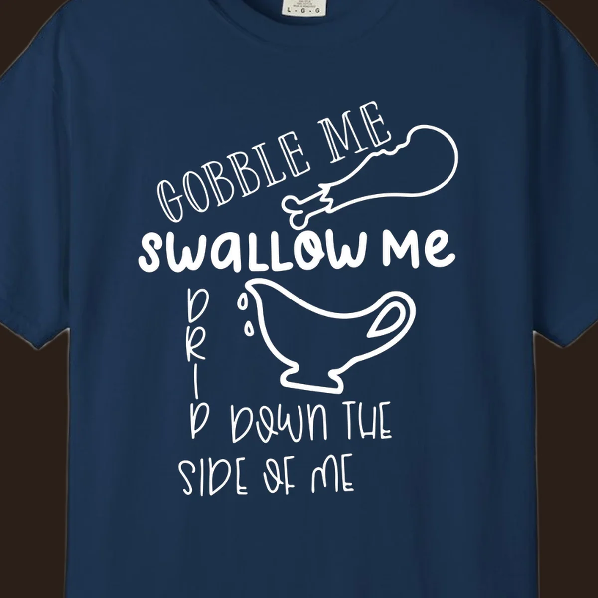 Gravy me down Thanksgiving shirt with turkey leg and gravy boat.
