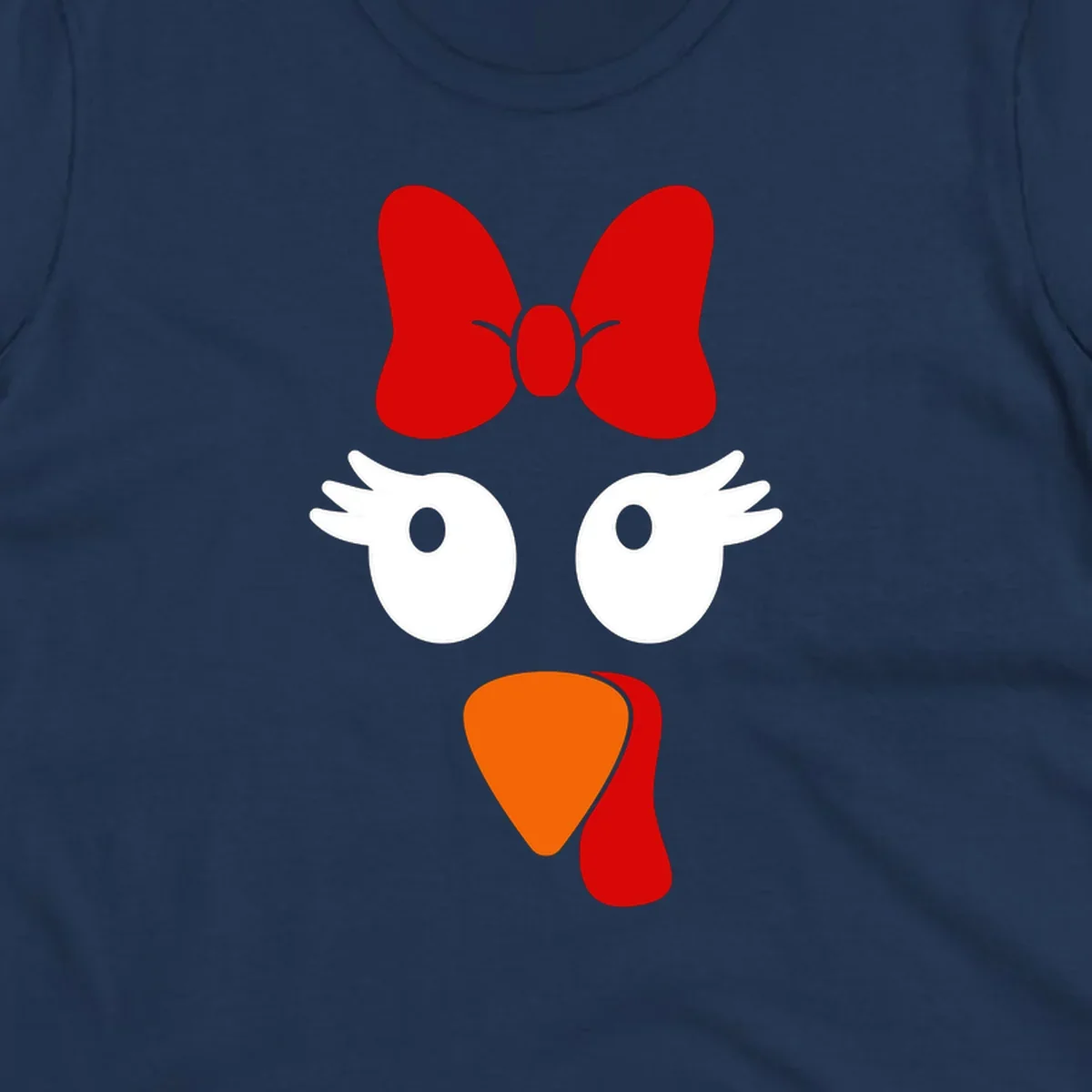 Cute turkey face with bow graphic for Thanksgiving shirt