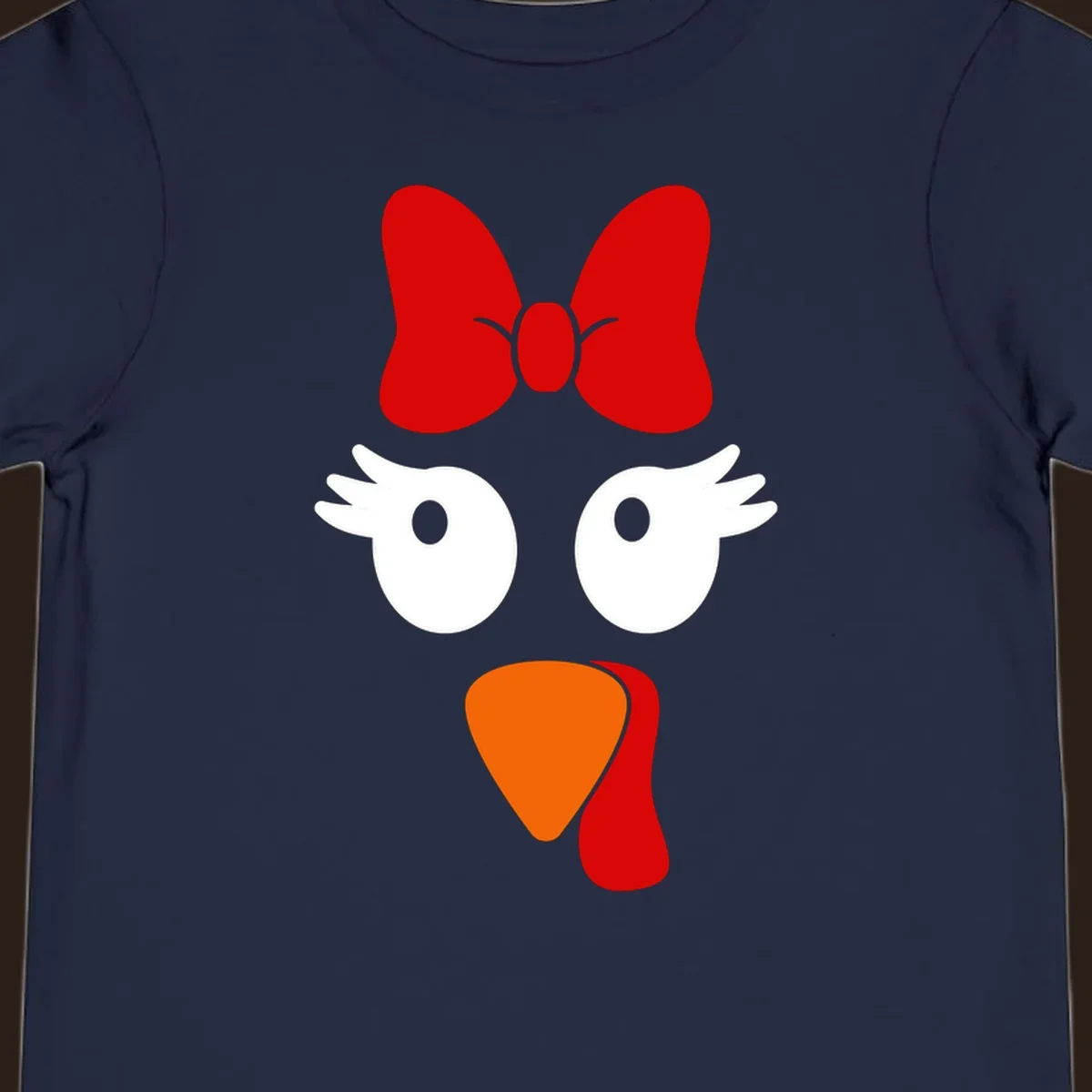 Cute turkey face with bow graphic for Thanksgiving shirt