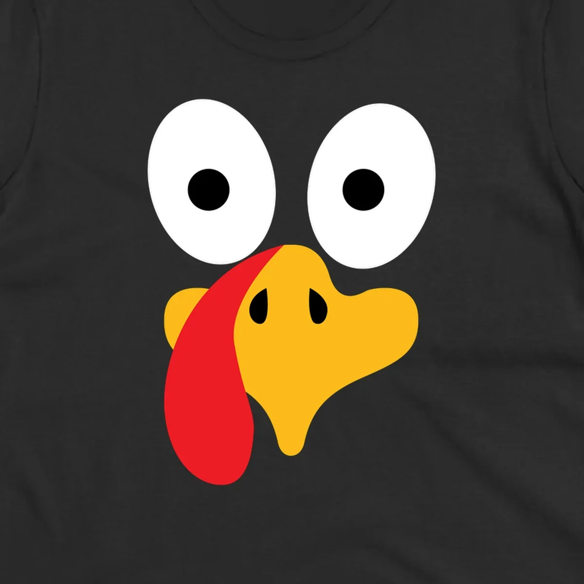Googly-eyed turkey face illustration for Thanksgiving.
