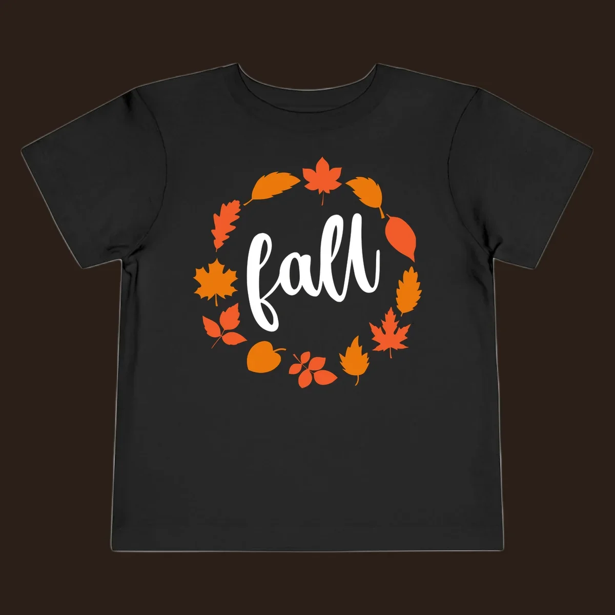 Fall leaves wreath with white script text.