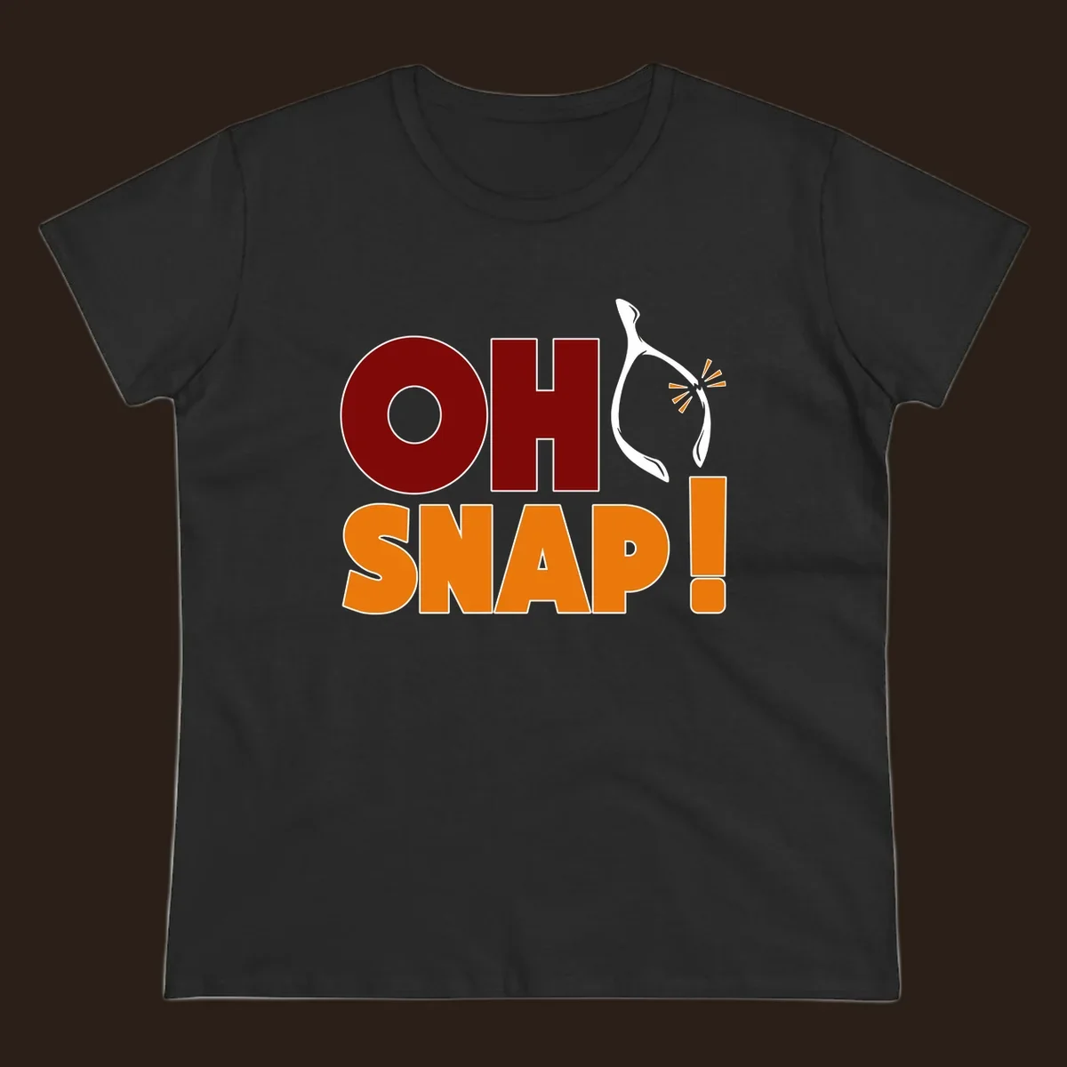 Oh snap wishbone breaking text graphic for Thanksgiving.