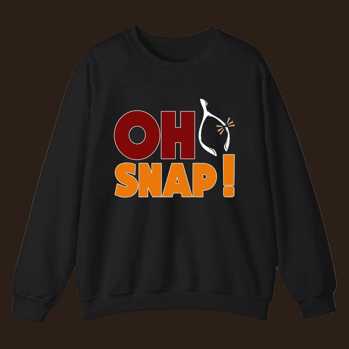 Oh snap wishbone breaking text graphic for Thanksgiving.