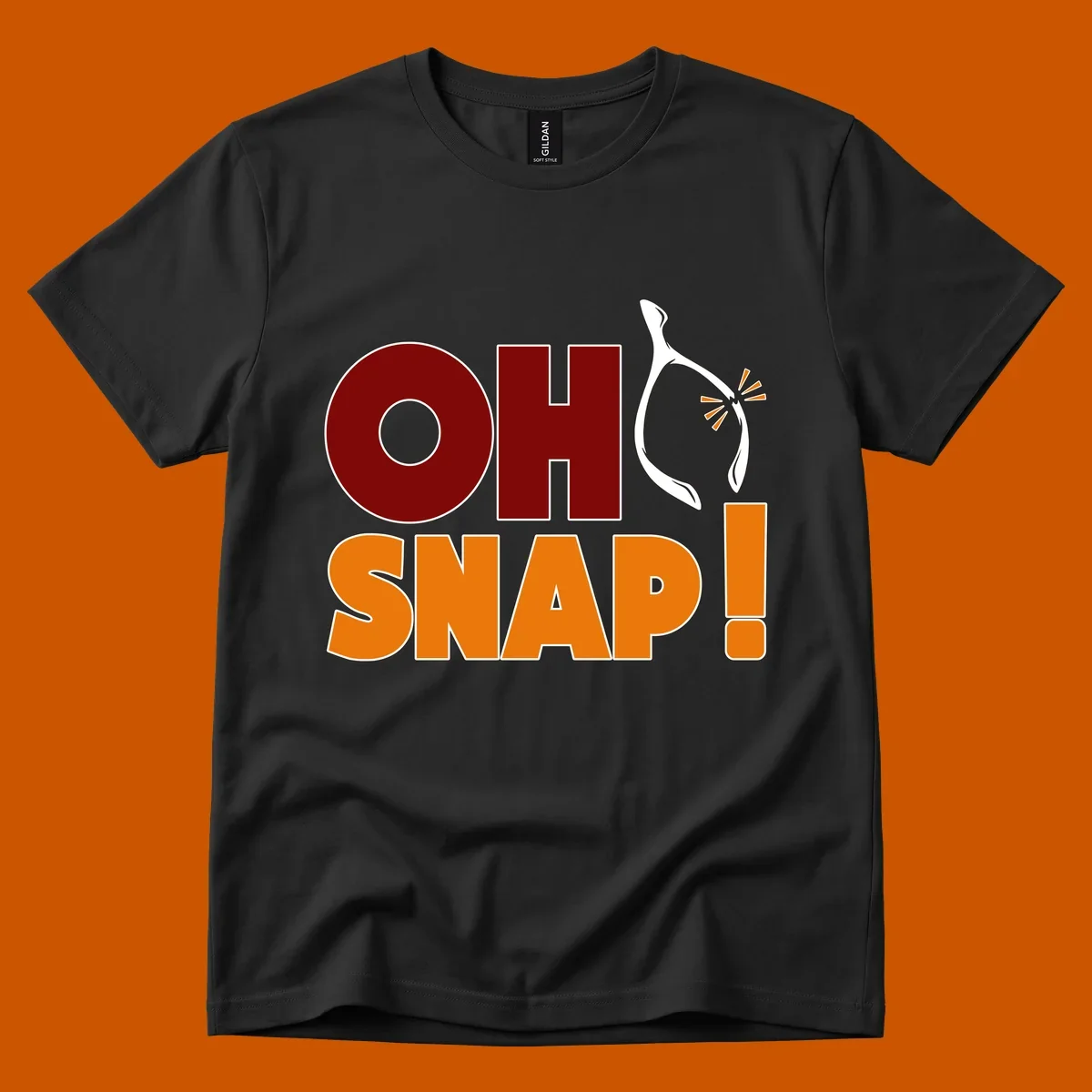 Oh snap wishbone breaking text graphic for Thanksgiving.