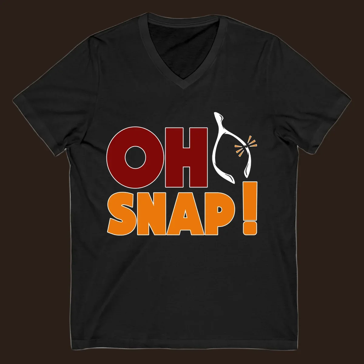 Oh snap wishbone breaking text graphic for Thanksgiving.