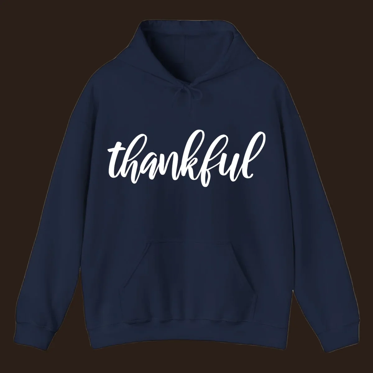 White script text spelling 'thankful' on a black background, representing thankful script word art.