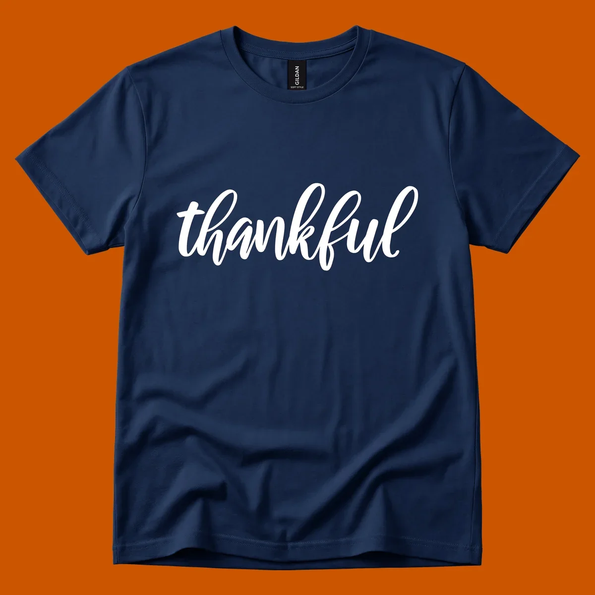White script text spelling 'thankful' on a black background, representing thankful script word art.