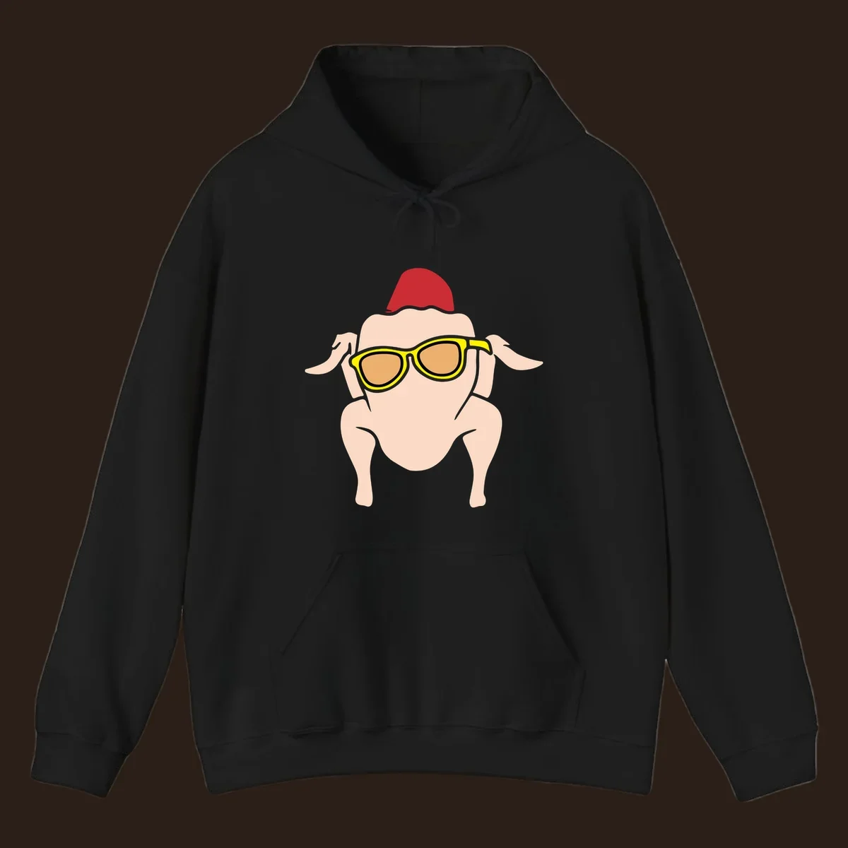 Cool turkey wearing sunglasses and a red hat, Thanksgiving graphic.