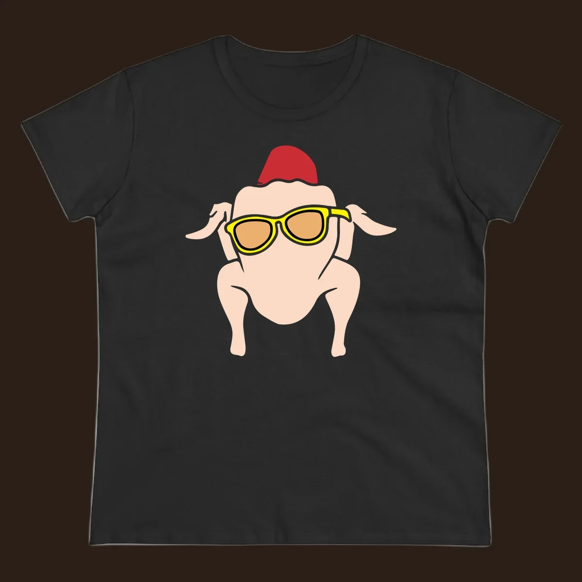 Cool turkey wearing sunglasses and a red hat, Thanksgiving graphic.