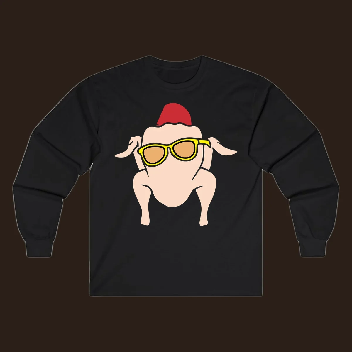 Cool turkey wearing sunglasses and a red hat, Thanksgiving graphic.