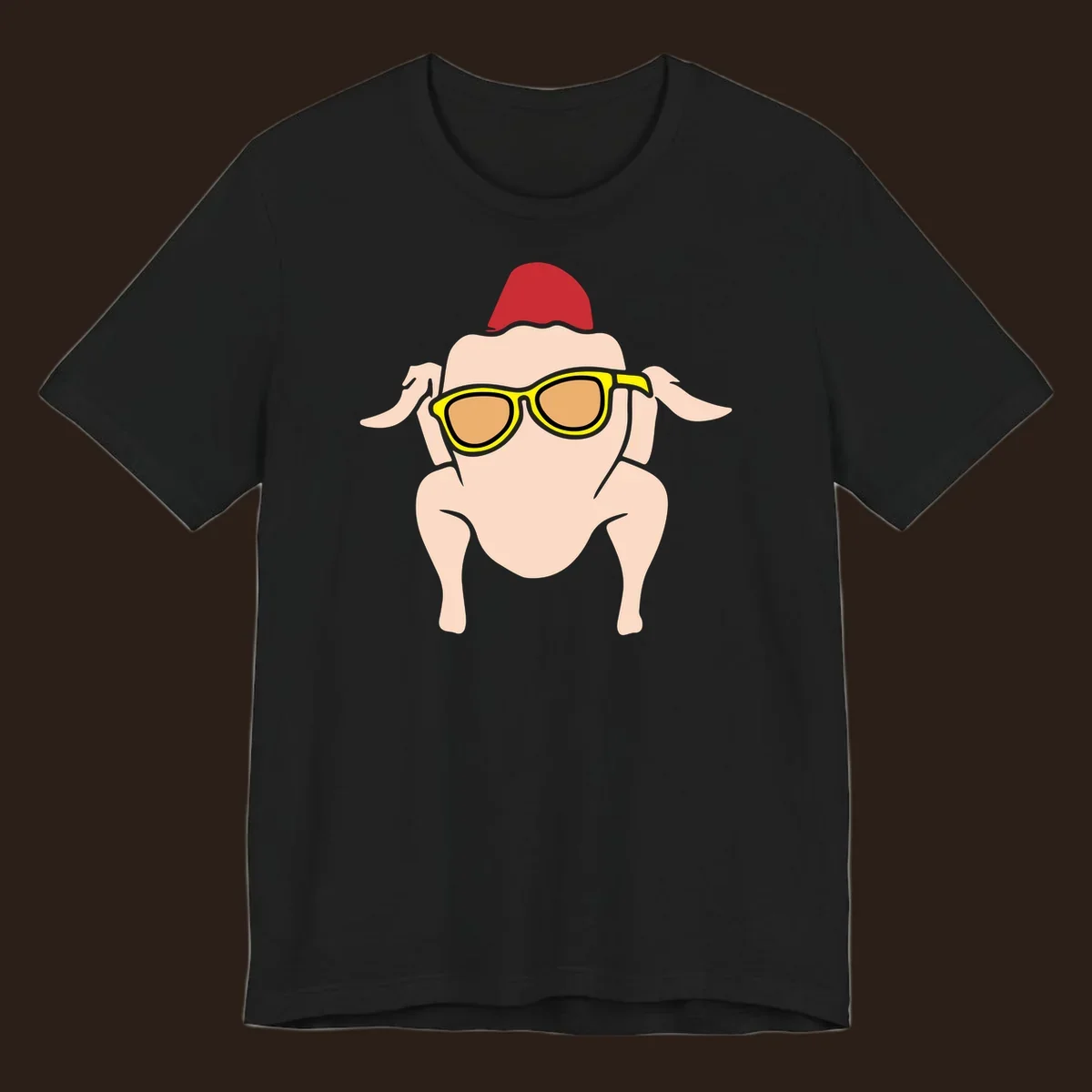 Cool turkey wearing sunglasses and a red hat, Thanksgiving graphic.