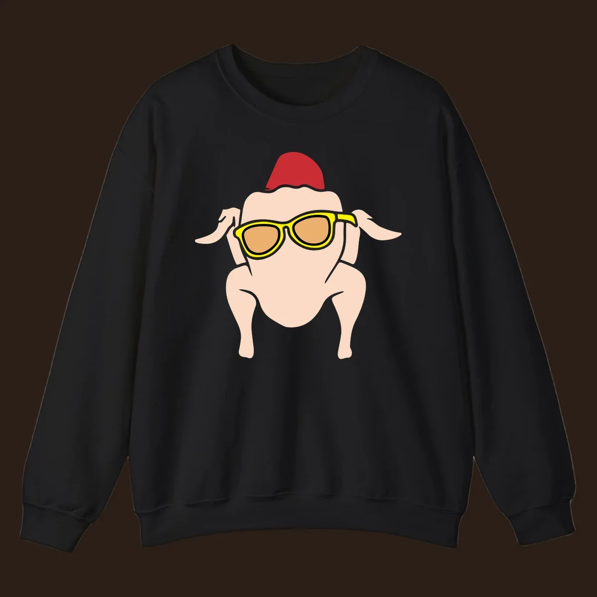 Cool turkey wearing sunglasses and a red hat, Thanksgiving graphic.