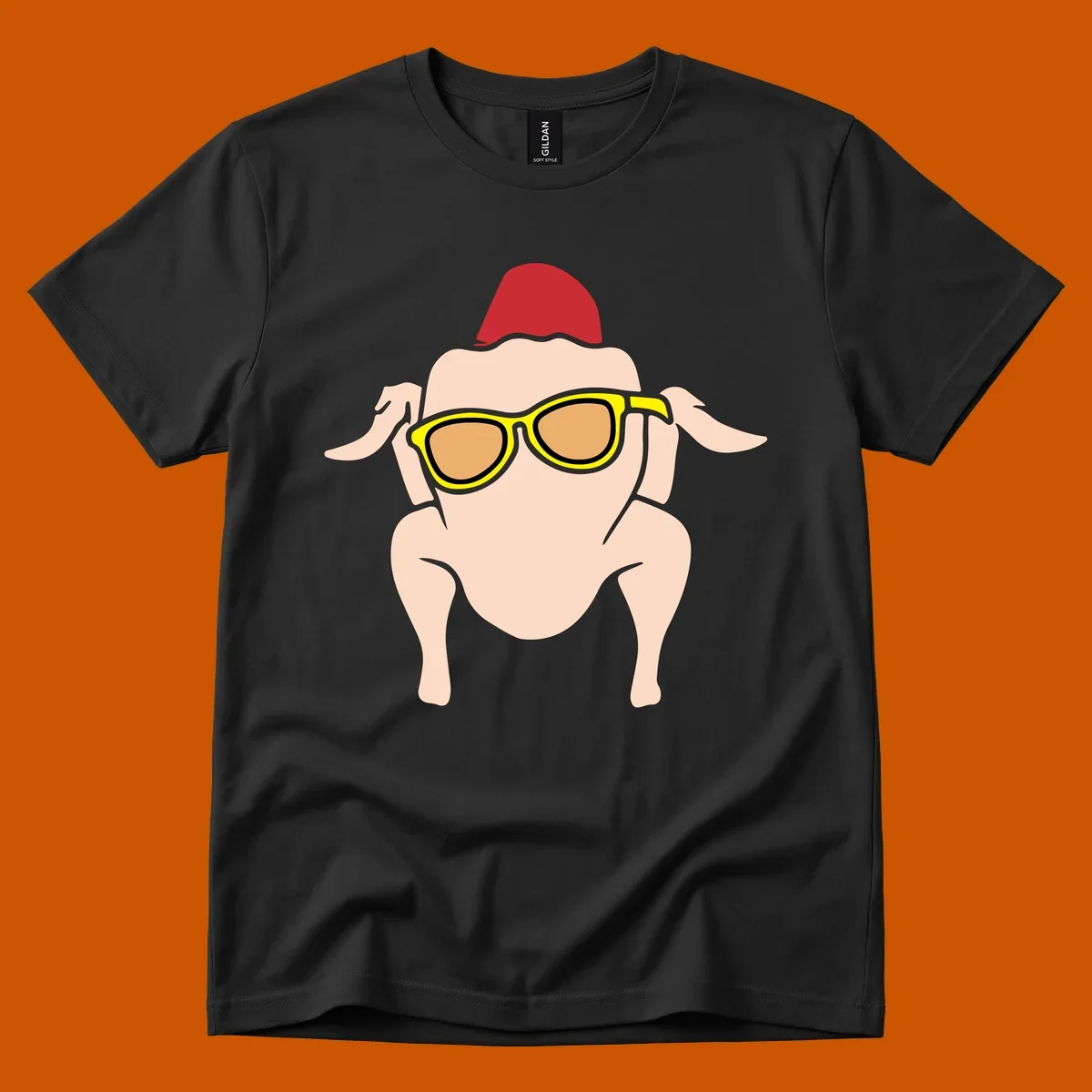 Cool turkey wearing sunglasses and a red hat, Thanksgiving graphic.