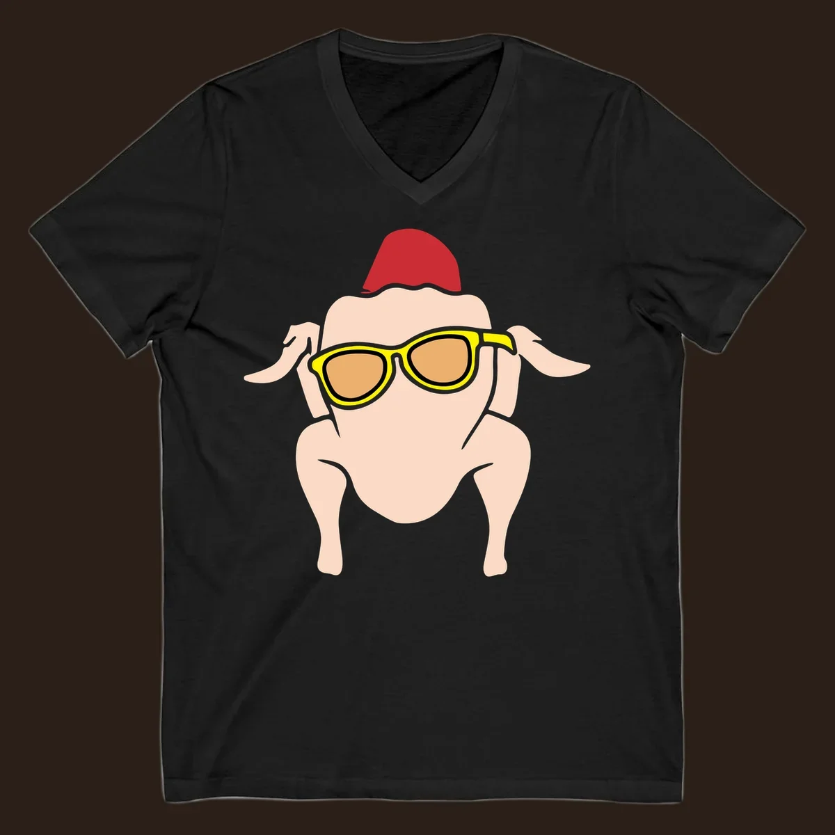 Cool turkey wearing sunglasses and a red hat, Thanksgiving graphic.