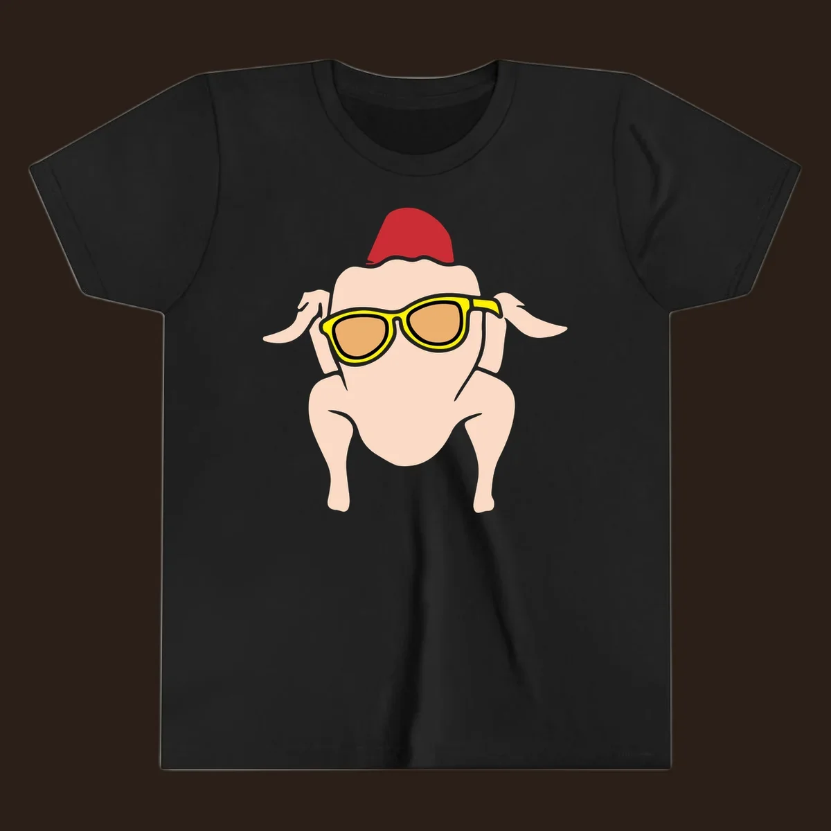 Cool turkey wearing sunglasses and a red hat, Thanksgiving graphic.