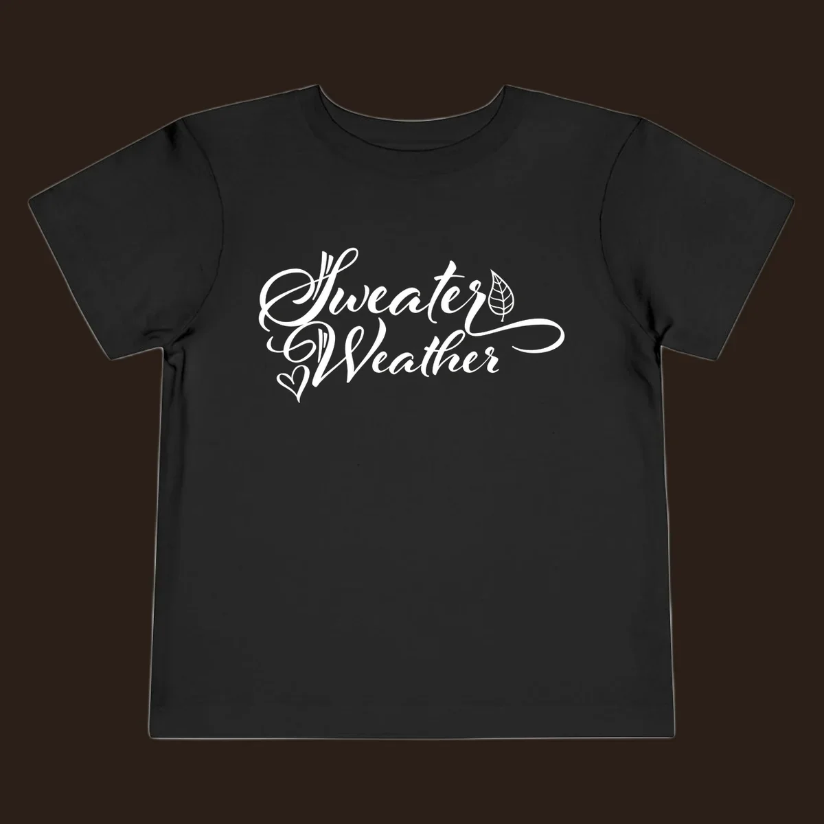 Sweater Weather script design with a leaf and heart. sweater-weather-script