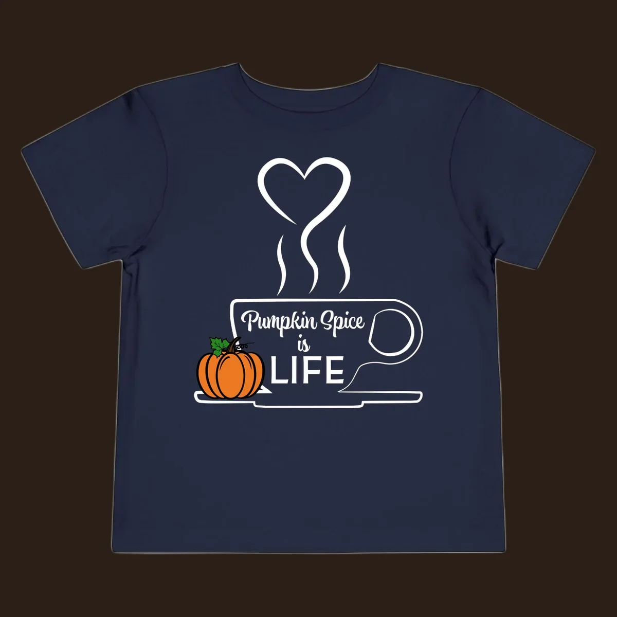 Pumpkin Spice is Life coffee mug design with a pumpkin and heart.