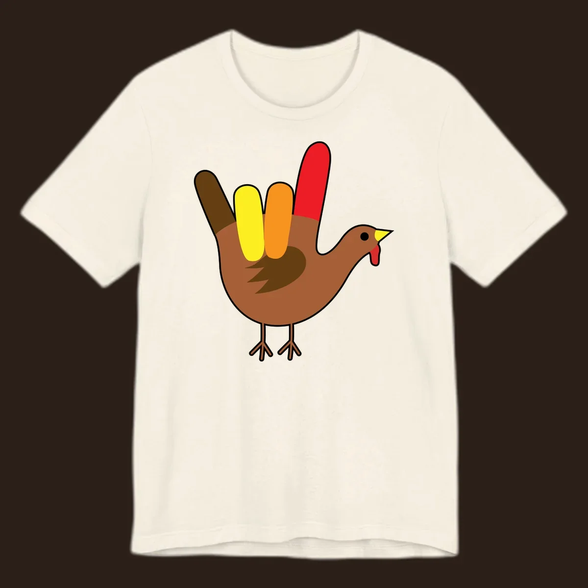 Turkey hand sign illustration for Thanksgiving, 'I Love You' symbol.