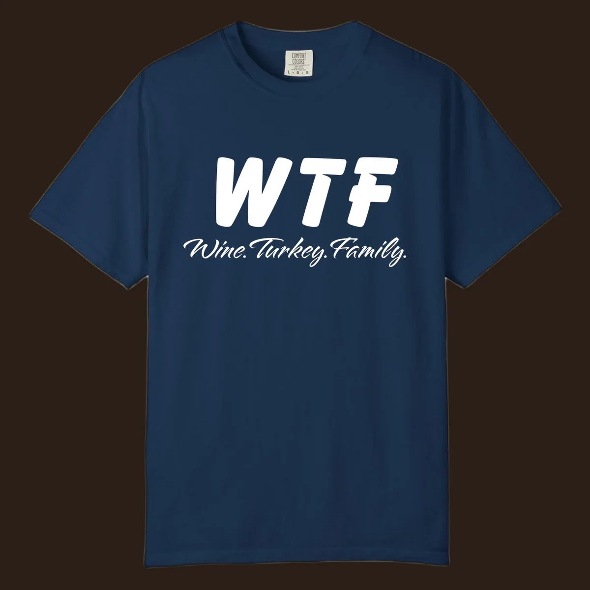 WTF Wine Turkey Family text design for Thanksgiving shirts.