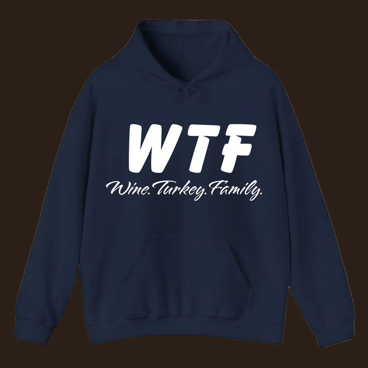 WTF Wine Turkey Family text design for Thanksgiving shirts.
