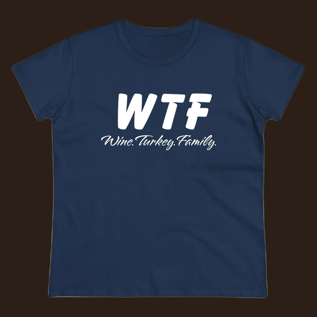 WTF Wine Turkey Family text design for Thanksgiving shirts.
