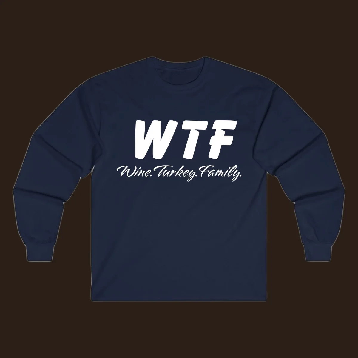 WTF Wine Turkey Family text design for Thanksgiving shirts.