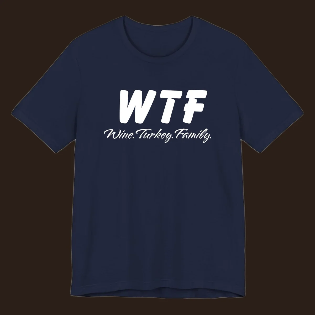 WTF Wine Turkey Family text design for Thanksgiving shirts.