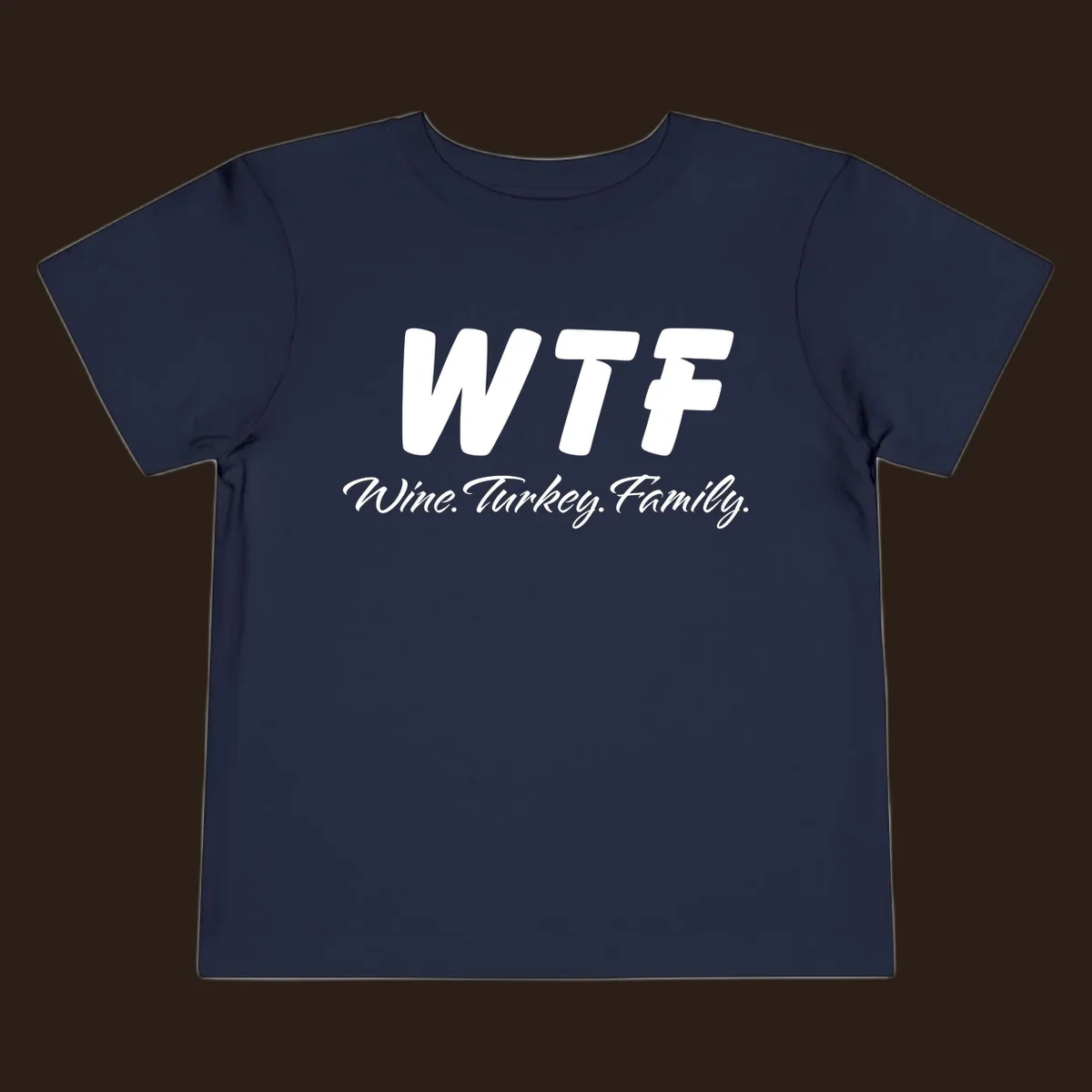 WTF Wine Turkey Family text design for Thanksgiving shirts.