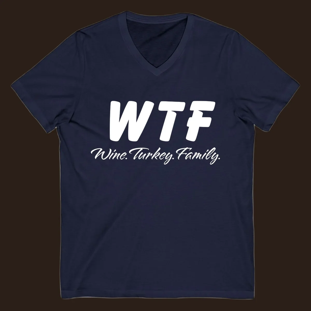 WTF Wine Turkey Family text design for Thanksgiving shirts.