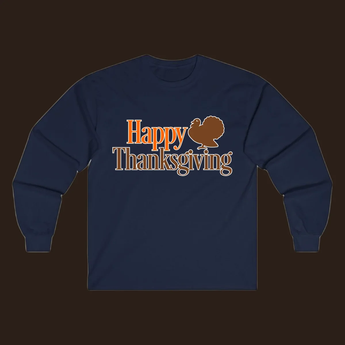 Happy Thanksgiving text with a cartoon turkey illustration, for Thanksgiving holiday.