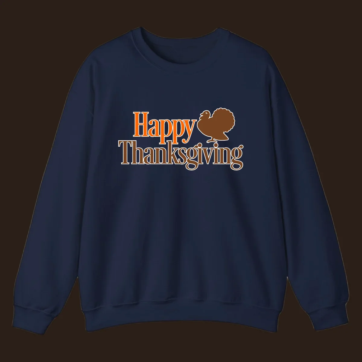 Happy Thanksgiving text with a cartoon turkey illustration, for Thanksgiving holiday.