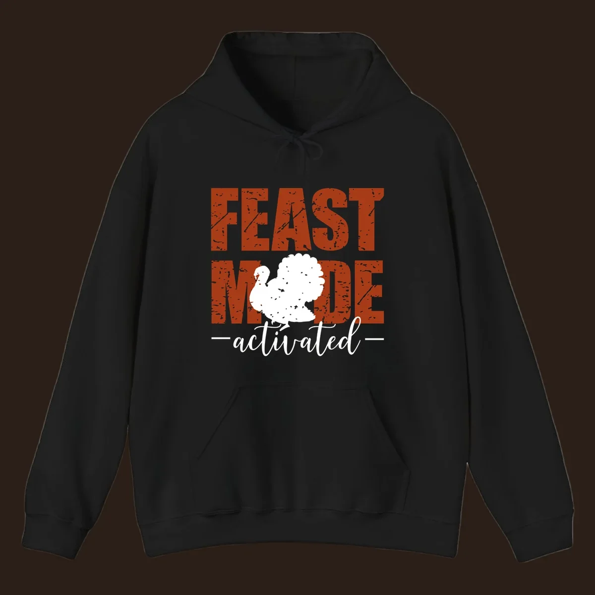 Feast Mode Activated turkey graphic for Thanksgiving shirts.