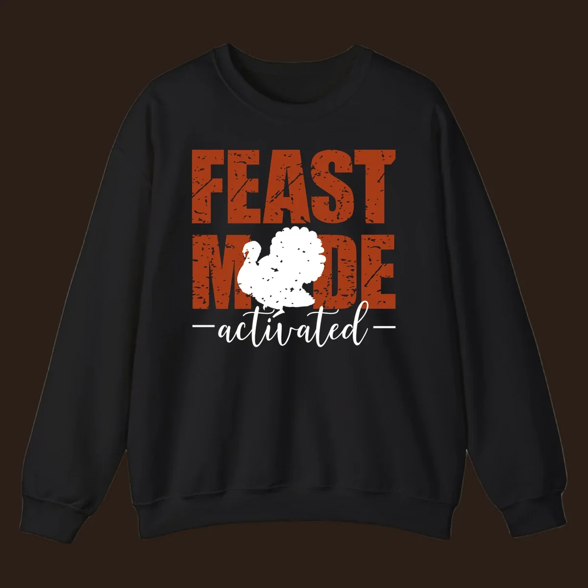 Feast Mode Activated turkey graphic for Thanksgiving shirts.