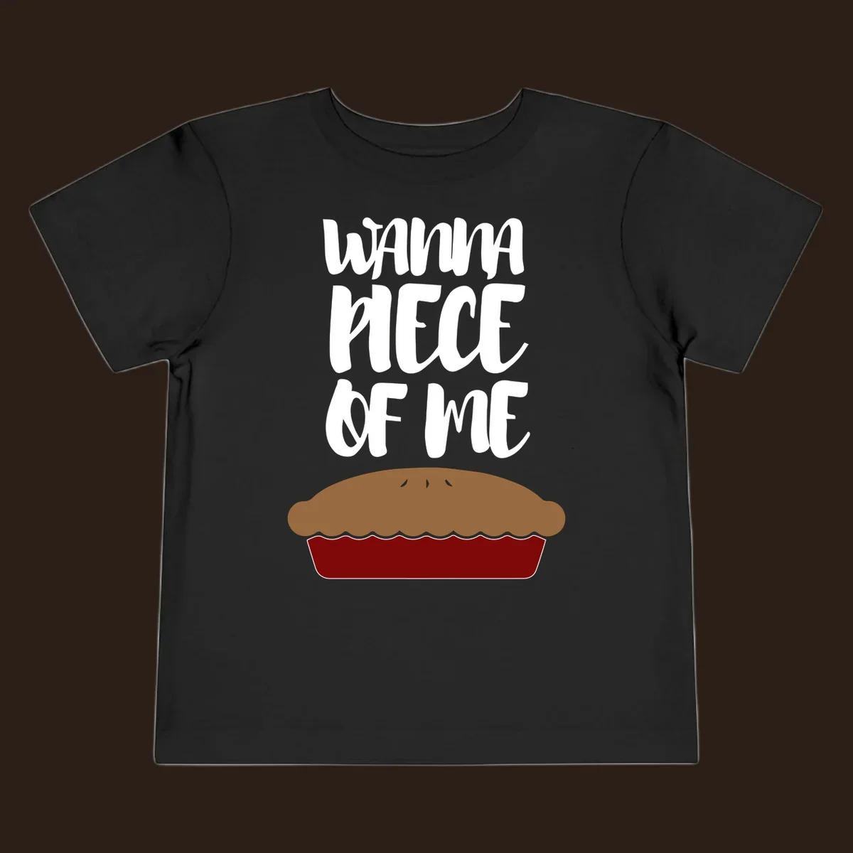 Wanna Piece Of Me pie pun thanksgiving text and illustration.